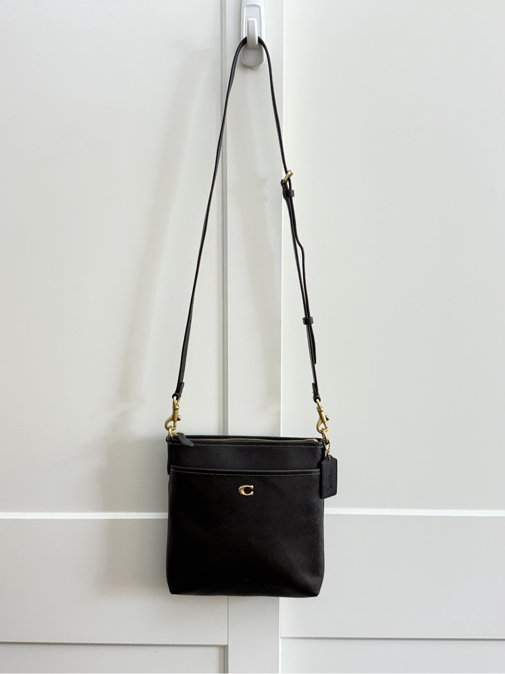 Coach Kitt Messenger CC526 Black Crossgrain Leather Crossbody Bag